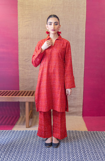 Orient NRDS 22 084 Red Khaddar Myreen Winter Collection 2022 Online Shopping